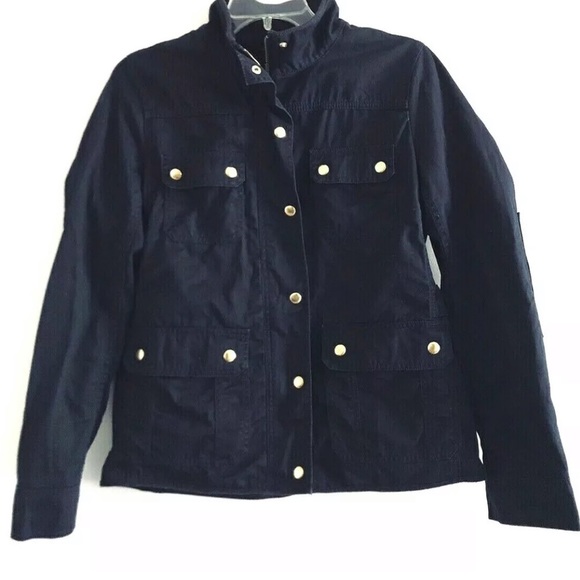 J.Crew | Relaxed Boyfriend Field Jacket Womens Size S Black Full Zip Long Sleeve - Picture 2 of 11